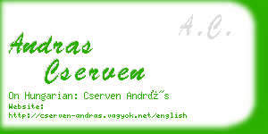 andras cserven business card